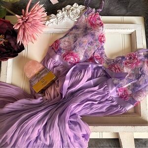 NWT Victoria's Secret Lavender Floral Lace Chemise